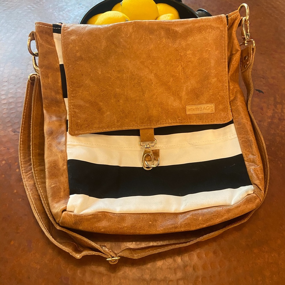 Better Life Bags Brynnda Leather and Cloth Purse